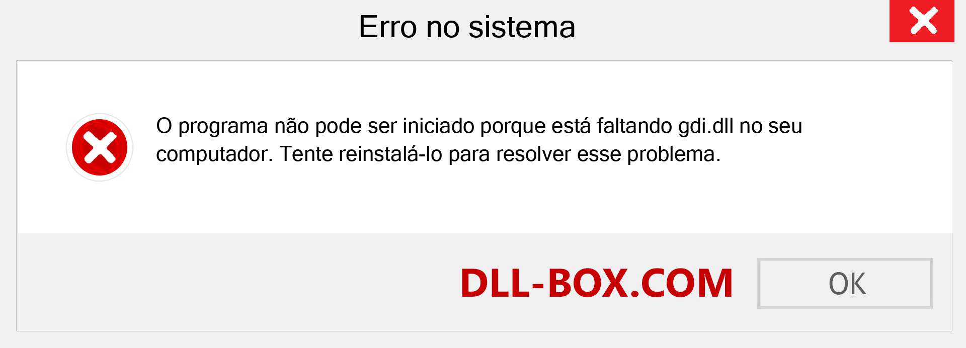 Arquivo gdi.dll ausente ?. Download para Windows 7, 8, 10 - Correção de erro ausente gdi dll no Windows, fotos, imagens